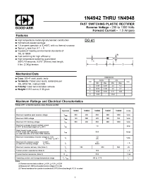 Datasheet 1N4947 manufacturer GOOD-ARK