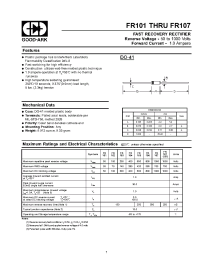 Datasheet FR101 manufacturer GOOD-ARK