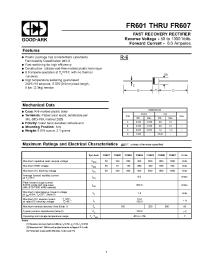 Datasheet FR605 manufacturer GOOD-ARK