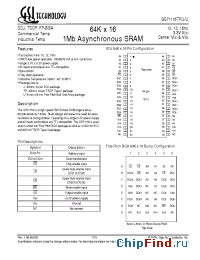 Datasheet GS71116U-12I manufacturer GSI