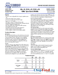 Datasheet GS8160F18B manufacturer GSI