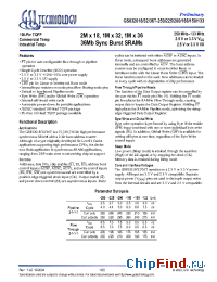 Datasheet GS832036T-250 manufacturer GSI