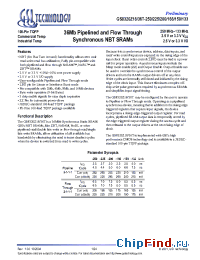 Datasheet GS8320Z18GT-250T manufacturer GSI