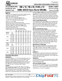 Datasheet GS832418C-150 manufacturer GSI