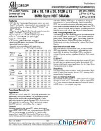 Datasheet GS8324Z18C-150 manufacturer GSI