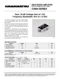 Datasheet C5594-42 manufacturer Hamamatsu