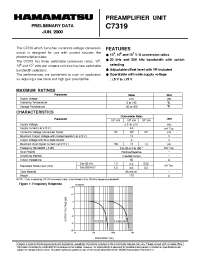 Datasheet C7319 производства Hamamatsu