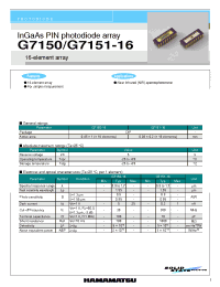 Datasheet G7150 manufacturer Hamamatsu