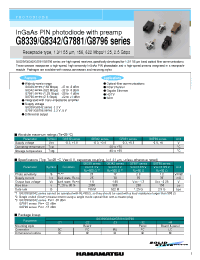 Datasheet G7881-22 manufacturer Hamamatsu