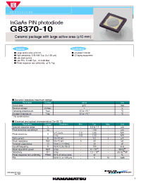 Datasheet G8370-10 manufacturer Hamamatsu