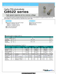Datasheet G8522-01 manufacturer Hamamatsu
