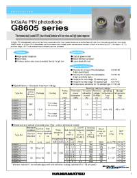 Datasheet G8605 производства Hamamatsu