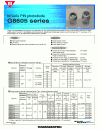 Datasheet G8605 manufacturer Hamamatsu