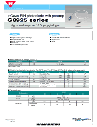 Datasheet G8925-23 manufacturer Hamamatsu