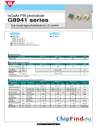 Datasheet G8941 manufacturer Hamamatsu