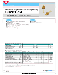 Datasheet G9281-14 manufacturer Hamamatsu