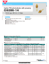 Datasheet G9286-14 manufacturer Hamamatsu