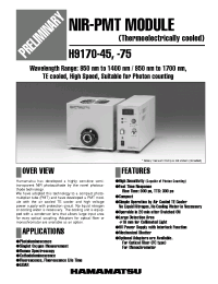 Datasheet H9170-45 manufacturer Hamamatsu