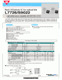 Datasheet L7726S9022 manufacturer Hamamatsu