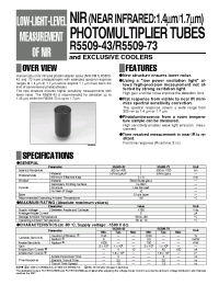 Datasheet R5509-43 manufacturer Hamamatsu