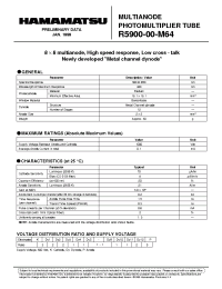 Datasheet R5900-00-M64 manufacturer Hamamatsu