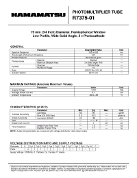 Datasheet R7375-01 manufacturer Hamamatsu