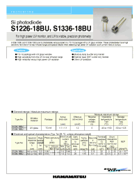 Datasheet S1336-18BU manufacturer Hamamatsu