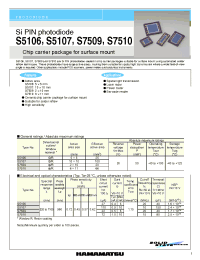 Datasheet S5107 manufacturer Hamamatsu