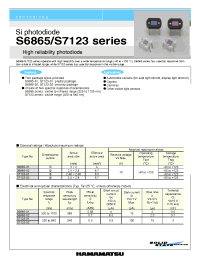 Datasheet S6865-02 manufacturer Hamamatsu