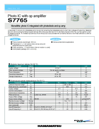 Datasheet S7765 manufacturer Hamamatsu