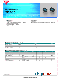 Datasheet S8265 manufacturer Hamamatsu