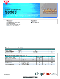 Datasheet S8283 manufacturer Hamamatsu