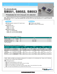 Datasheet S8551 manufacturer Hamamatsu