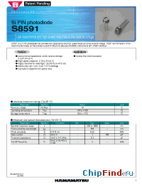 Datasheet S8591 manufacturer Hamamatsu