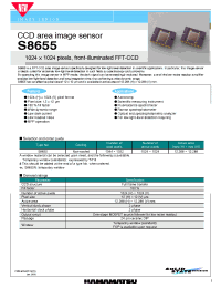 Datasheet S8655 manufacturer Hamamatsu