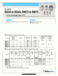 Datasheet S9074 manufacturer Hamamatsu