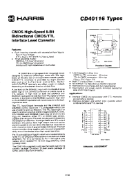 Datasheet CD40116 производства Harris