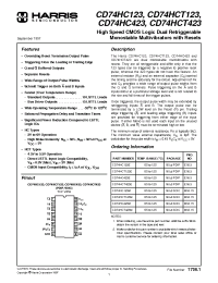 Datasheet CD74HCT123E manufacturer Harris