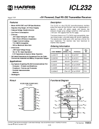 Datasheet ICL232CBE manufacturer Harris
