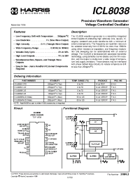 Datasheet ICL8038AMJD manufacturer Harris