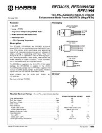 Datasheet RFD3055 manufacturer Harris