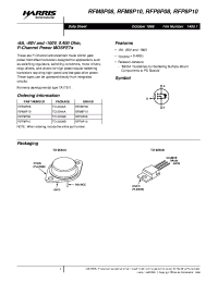 Datasheet RFP8P10 manufacturer Harris