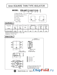 Datasheet ESI-4AGR1.842G01-T manufacturer Hitachi Metals