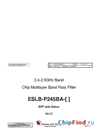 Datasheet ESLB-P245BA-2 производства Hitachi Metals