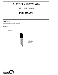 Datasheet 2SA778K manufacturer Hitachi