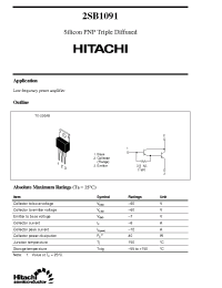 Datasheet 2SB1091 manufacturer Hitachi