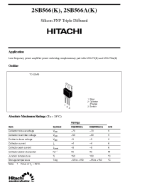 Datasheet 2SB566AK manufacturer Hitachi