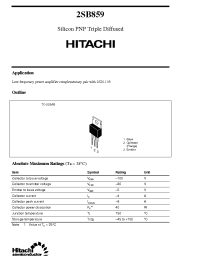 Datasheet 2SB859 manufacturer Hitachi