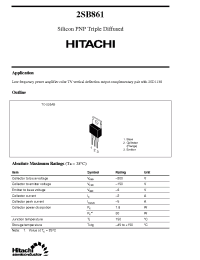 Datasheet 2SB861 manufacturer Hitachi