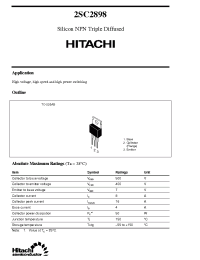 Datasheet 2SC2898 manufacturer Hitachi